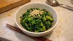 春の定番小鉢・菜の花のからし和え：だし香る辛子だれをレンジで手早く